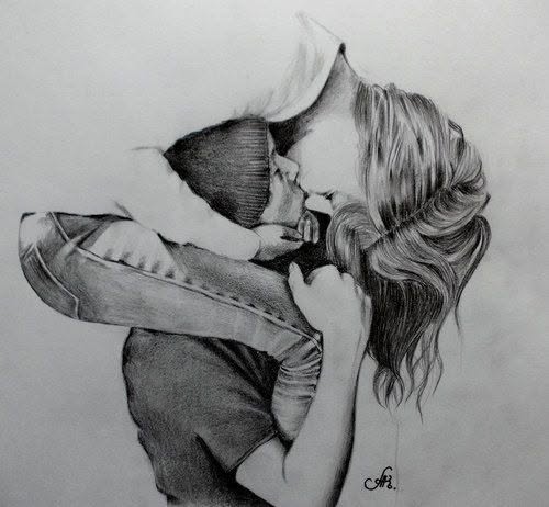 cartoon_girl-shoulders-looking-at-boy-black-white